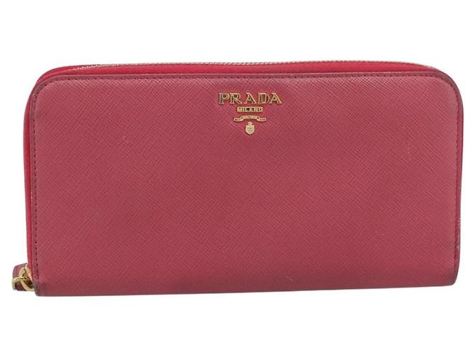 Saffiano Cartera larga PRADA de piel Safiano Pink Gold Auth bs36788 Rosa Dorado - vista 13