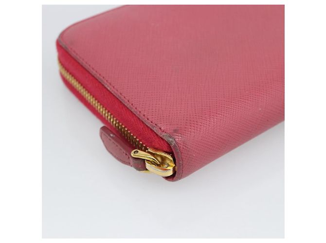 Saffiano Cartera larga PRADA de piel Safiano Pink Gold Auth bs36788 Rosa Dorado - vista 14