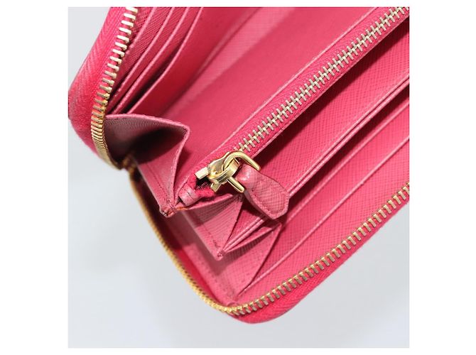 Saffiano Cartera larga PRADA de piel Safiano Pink Gold Auth bs36788 Rosa Dorado - vista 19
