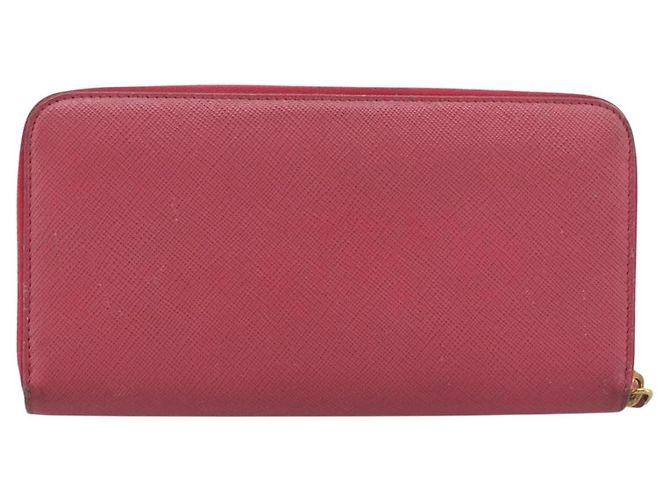 Saffiano Cartera larga PRADA de piel Safiano Pink Gold Auth bs36788 Rosa Dorado - vista 2