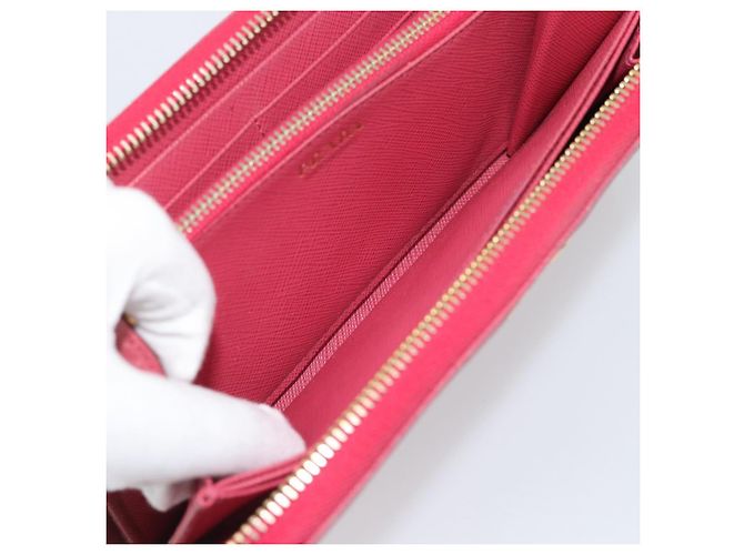 Saffiano Cartera larga PRADA de piel Safiano Pink Gold Auth bs36788 Rosa Dorado - vista 20