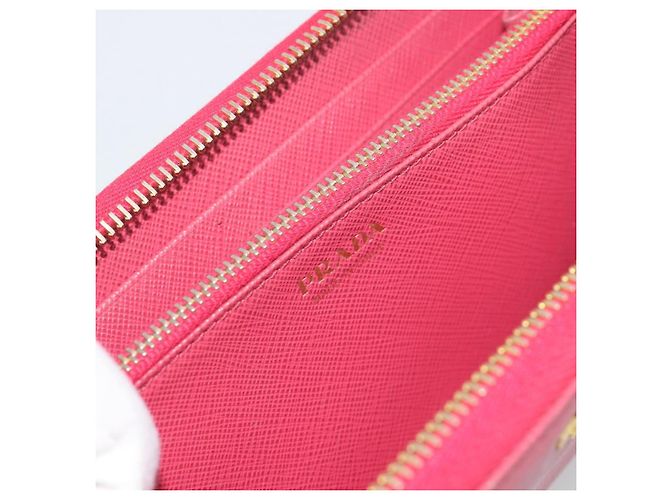 Saffiano Cartera larga PRADA de piel Safiano Pink Gold Auth bs36788 Rosa Dorado - vista 21