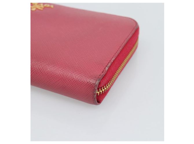 Saffiano Cartera larga PRADA de piel Safiano Pink Gold Auth bs36788 Rosa Dorado - vista 7