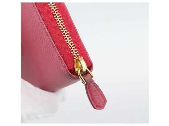 Saffiano Cartera larga PRADA de piel Safiano Pink Gold Auth bs36788 Rosa Dorado - vista 8