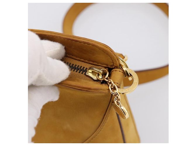 Bulgari Borsa a mano BVLGARI in suede 2 in 1 marrone tono oro Auth BA14955 - vista 10