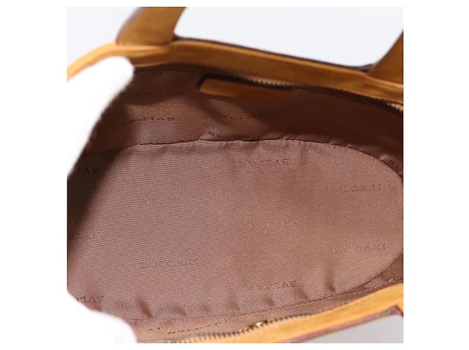 Bulgari Borsa a mano BVLGARI in suede 2 in 1 marrone tono oro Auth BA14955 - vista 11