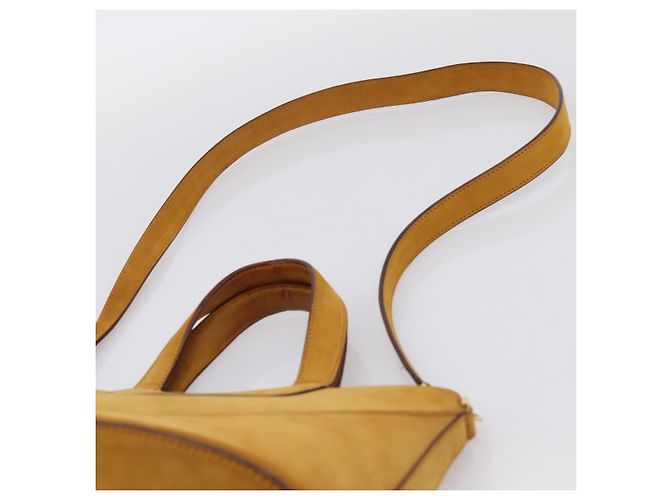 Bulgari Borsa a mano BVLGARI in suede 2 in 1 marrone tono oro Auth BA14955 - vista 14