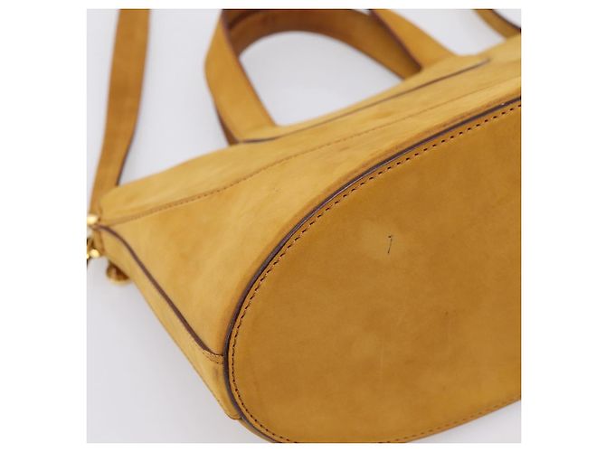 Bulgari Borsa a mano BVLGARI in suede 2 in 1 marrone tono oro Auth BA14955 - vista 16