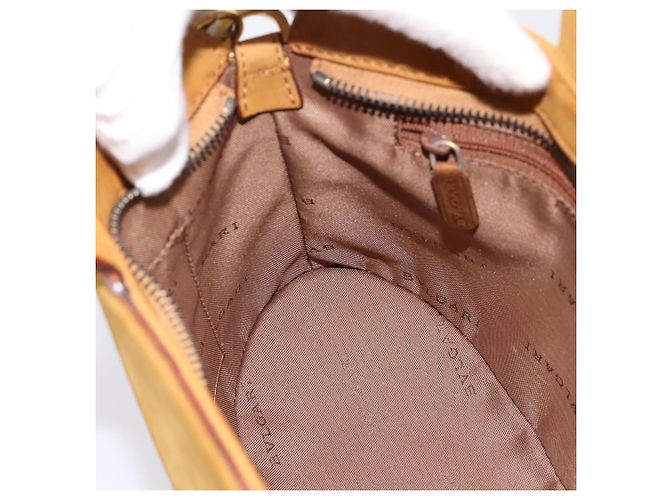 Bulgari Borsa a mano BVLGARI in suede 2 in 1 marrone tono oro Auth BA14955 - vista 21
