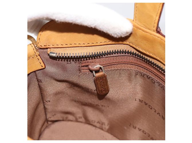 Bulgari Borsa a mano BVLGARI in suede 2 in 1 marrone tono oro Auth BA14955 - vista 22