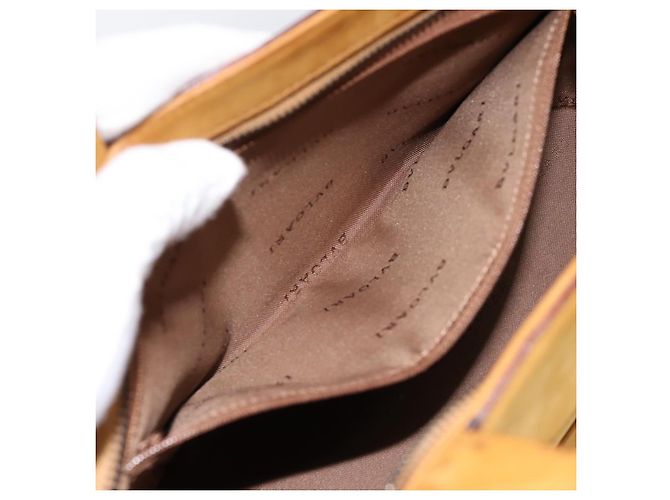 Bulgari Borsa a mano BVLGARI in suede 2 in 1 marrone tono oro Auth BA14955 - vista 23
