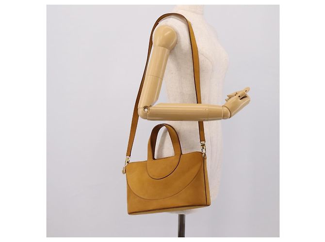Bulgari Borsa a mano BVLGARI in suede 2 in 1 marrone tono oro Auth BA14955 - vista 25