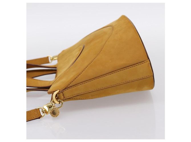 Bulgari Borsa a mano BVLGARI in suede 2 in 1 marrone tono oro Auth BA14955 - vista 3
