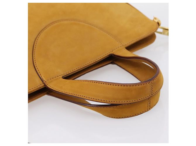 Bulgari Borsa a mano BVLGARI in suede 2 in 1 marrone tono oro Auth BA14955 - vista 7