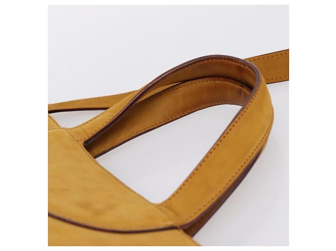 Bulgari Borsa a mano BVLGARI in suede 2 in 1 marrone tono oro Auth BA14955 - vista 8