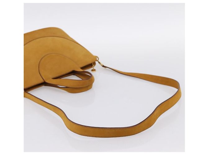 Bulgari Borsa a mano BVLGARI in suede 2 in 1 marrone tono oro Auth BA14955 - vista 9