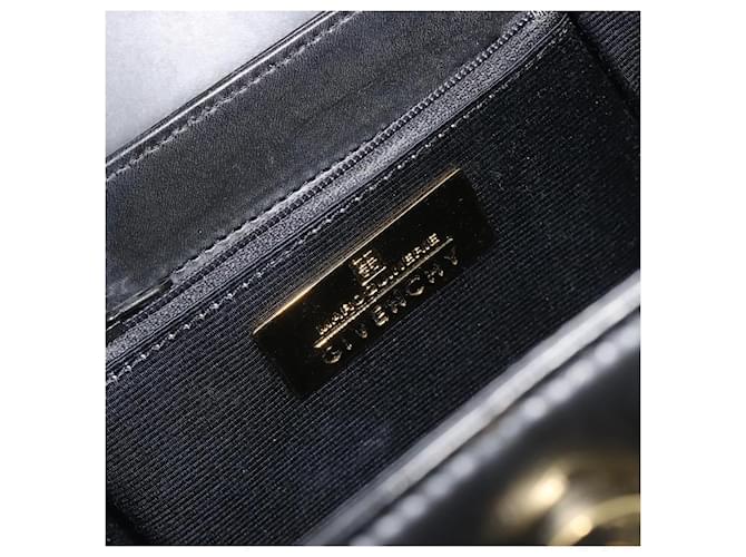 Borsa a mano GIVENCHY in pelle nera e oro Auth 195642A Nero D'oro - vista 18