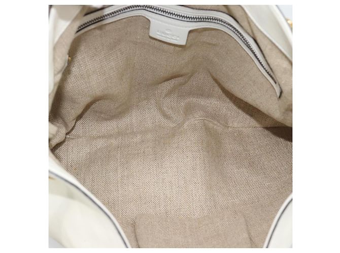 Borsa a tracolla con catena GUCCI in pelle Bianco Oro 290682 Auth 195007A D'oro - vista 11
