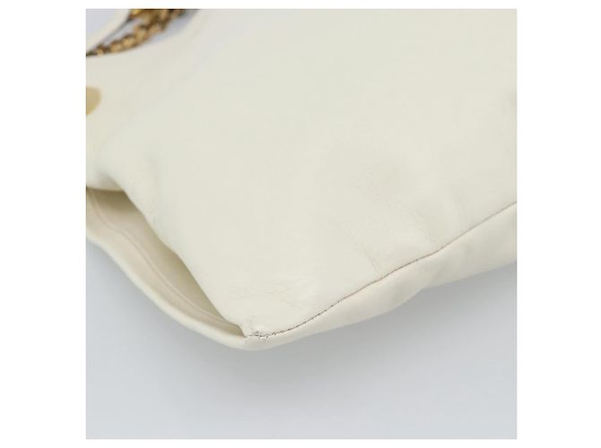 Borsa a tracolla con catena GUCCI in pelle Bianco Oro 290682 Auth 195007A D'oro - vista 14