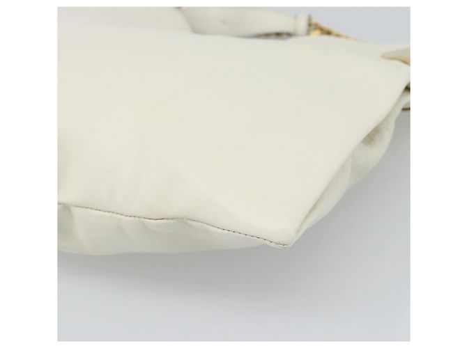 Borsa a tracolla con catena GUCCI in pelle Bianco Oro 290682 Auth 195007A D'oro - vista 15