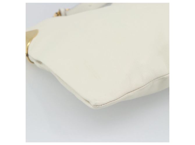 Borsa a tracolla con catena GUCCI in pelle Bianco Oro 290682 Auth 195007A D'oro - vista 16