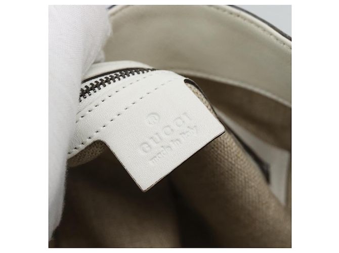 Borsa a tracolla con catena GUCCI in pelle Bianco Oro 290682 Auth 195007A D'oro - vista 17