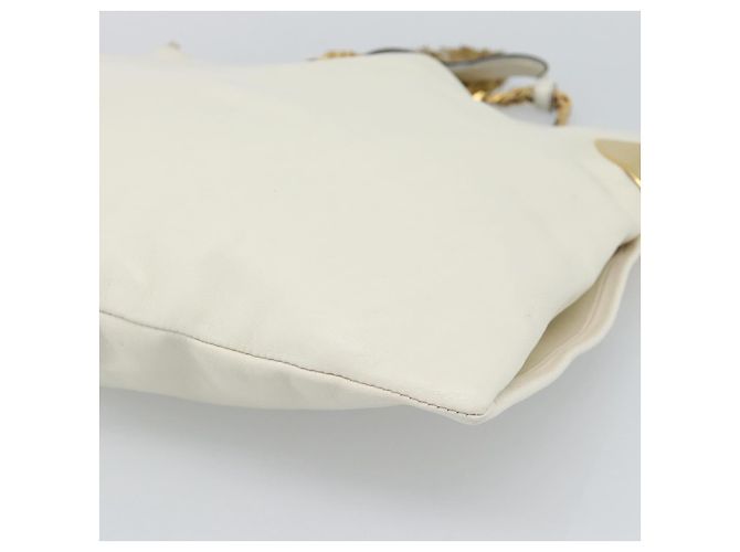 Borsa a tracolla con catena GUCCI in pelle Bianco Oro 290682 Auth 195007A D'oro - vista 9