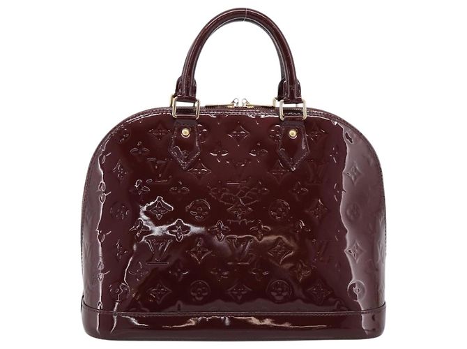 LOUIS VUITTON Monogram Vernis Alma PM Hand Bag Rouge Favist M91691 Auth bs36520 - vista 13