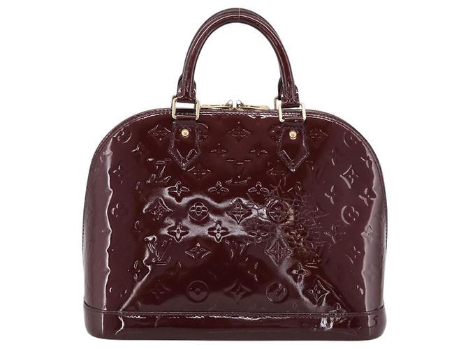 LOUIS VUITTON Monogram Vernis Alma PM Hand Bag Rouge Favist M91691 Auth bs36520 - vista 2