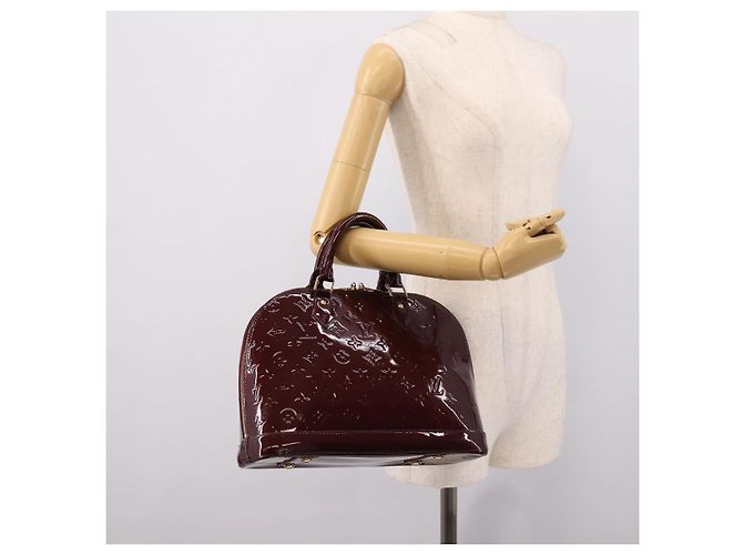 LOUIS VUITTON Monogram Vernis Alma PM Hand Bag Rouge Favist M91691 Auth bs36520 - vista 22
