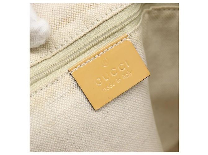 Borsa Tote GUCCI GG Canvas Sherry Line Beige Gold 211971 Auth 196002 D'oro - vista 17