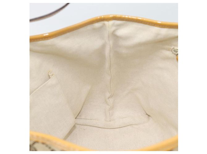 Borsa Tote GUCCI GG Canvas Sherry Line Beige Gold 211971 Auth 196002 D'oro - vista 19