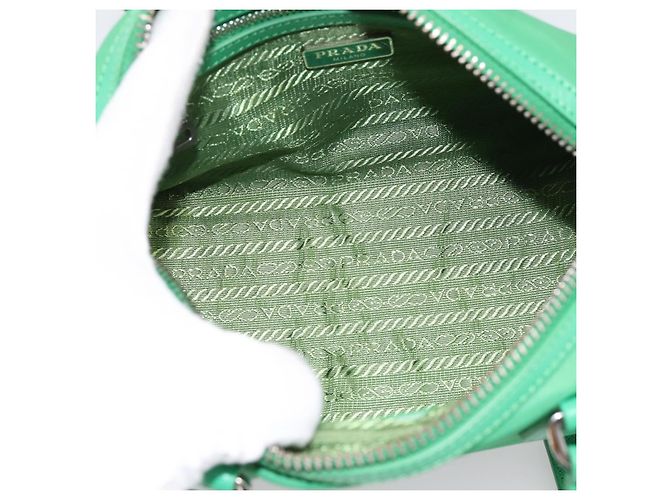Borsa a Mano PRADA Nylon 2way Green Silver Auth 196830SAM Argento Verde - vista 10