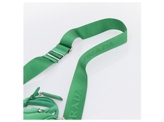 Borsa a Mano PRADA Nylon 2way Green Silver Auth 196830SAM Argento Verde - vista 14