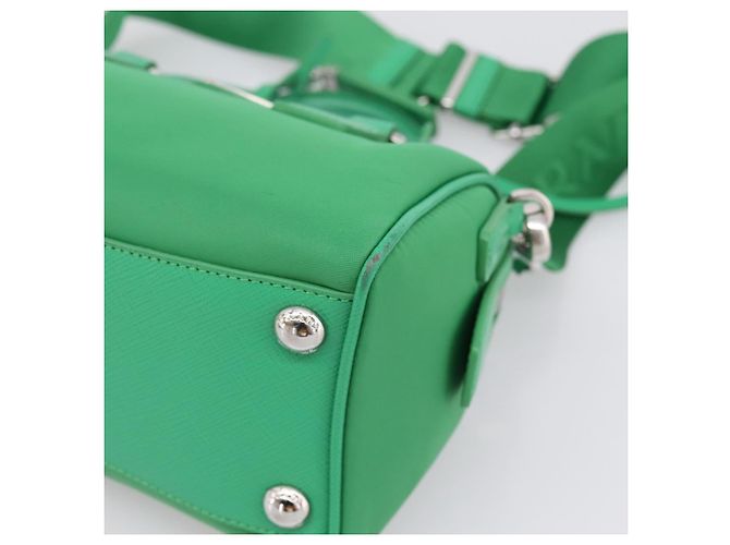 Borsa a Mano PRADA Nylon 2way Green Silver Auth 196830SAM Argento Verde - vista 15