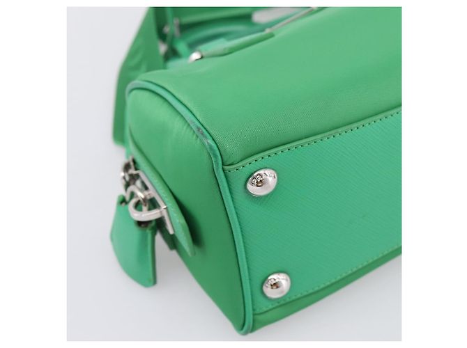 Borsa a Mano PRADA Nylon 2way Green Silver Auth 196830SAM Argento Verde - vista 16