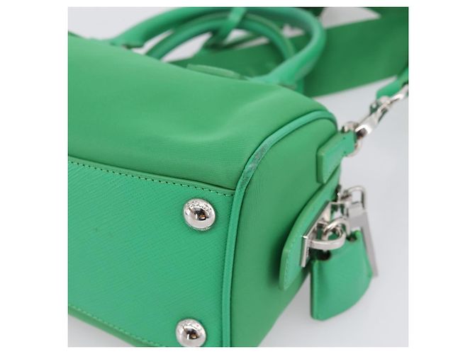 Borsa a Mano PRADA Nylon 2way Green Silver Auth 196830SAM Argento Verde - vista 17