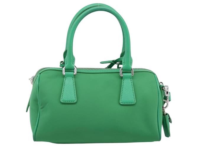 Borsa a Mano PRADA Nylon 2way Green Silver Auth 196830SAM Argento Verde - vista 2