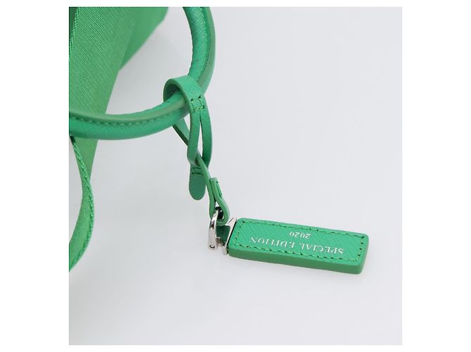 Borsa a Mano PRADA Nylon 2way Green Silver Auth 196830SAM Argento Verde - vista 21