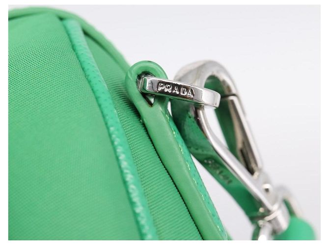Borsa a Mano PRADA Nylon 2way Green Silver Auth 196830SAM Argento Verde - vista 23