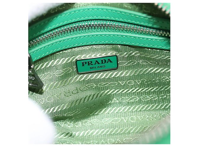 Borsa a Mano PRADA Nylon 2way Green Silver Auth 196830SAM Argento Verde - vista 25