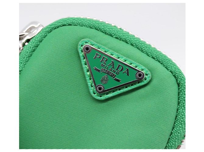 Borsa a Mano PRADA Nylon 2way Green Silver Auth 196830SAM Argento Verde - vista 32