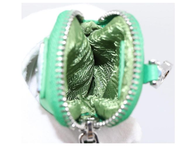 Borsa a Mano PRADA Nylon 2way Green Silver Auth 196830SAM Argento Verde - vista 33