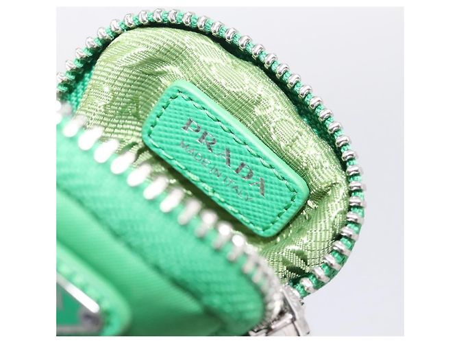 Borsa a Mano PRADA Nylon 2way Green Silver Auth 196830SAM Argento Verde - vista 34