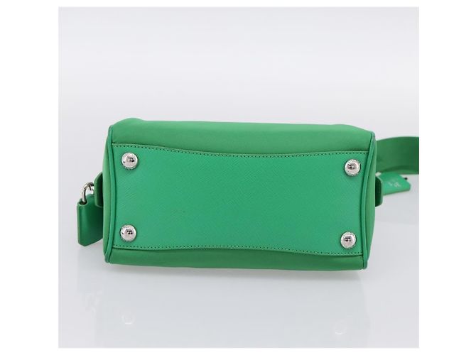 Borsa a Mano PRADA Nylon 2way Green Silver Auth 196830SAM Argento Verde - vista 5