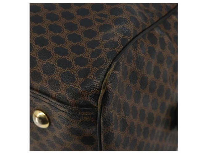 Céline Borsa Boston in tela Macadam CELINE in pelle PVC nera e oro Auth bs36619A Nero D'oro - vista 15