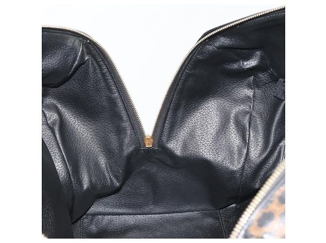 Céline Borsa Boston in tela Macadam CELINE in pelle PVC nera e oro Auth bs36619A Nero D'oro - vista 20