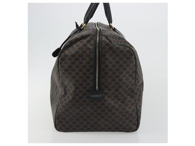Céline Borsa Boston in tela Macadam CELINE in pelle PVC nera e oro Auth bs36619A Nero D'oro - vista 3