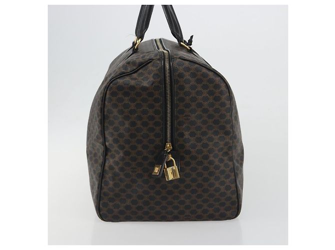 Céline Borsa Boston in tela Macadam CELINE in pelle PVC nera e oro Auth bs36619A Nero D'oro - vista 4