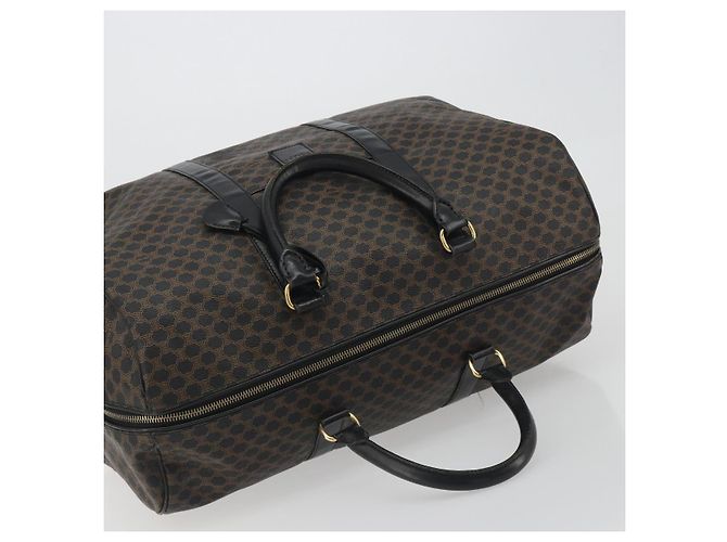 Céline Borsa Boston in tela Macadam CELINE in pelle PVC nera e oro Auth bs36619A Nero D'oro - vista 6